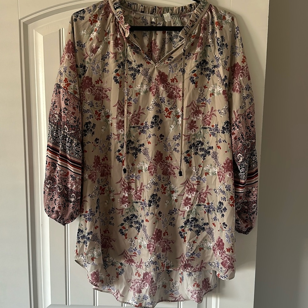 Cato 3/4 sleeve floral blouse